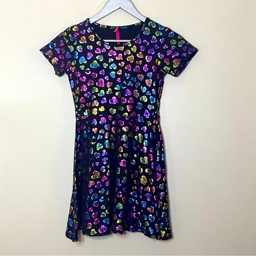 NWT shiny Hearts 💕 dress by Cute 4”U”.